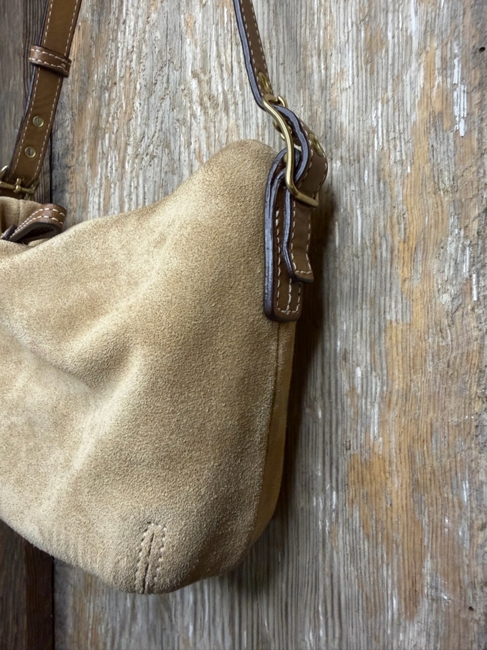 Vintage Coach Legacy Mini Tan Suede Shoulder Bag Handbag Y2K - Picture 6 of 16